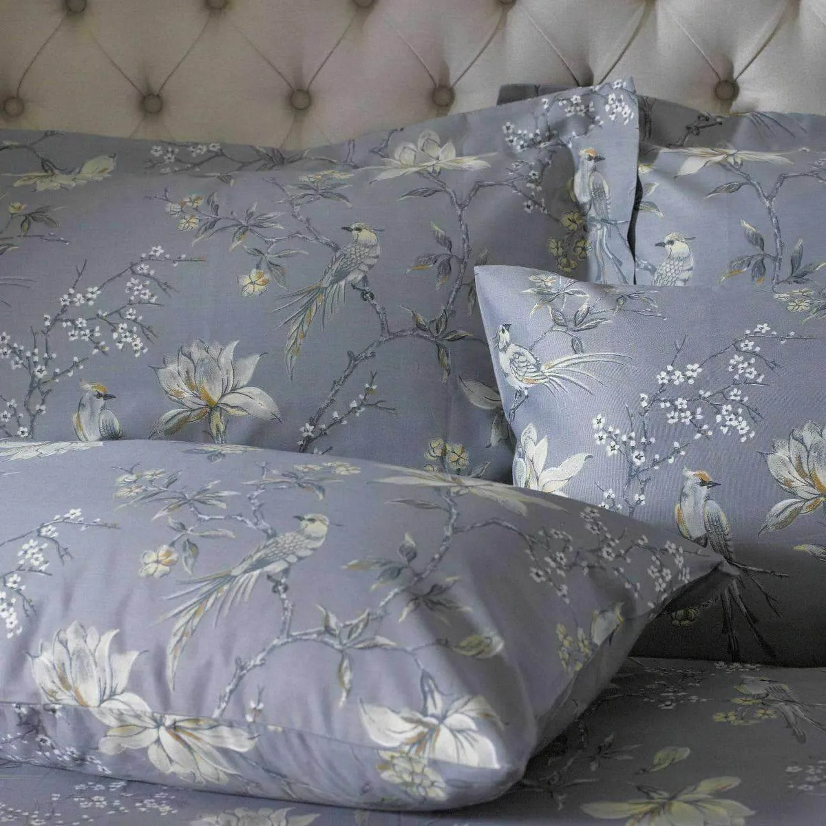 100% Egyptian Cotton Floral Bird Duvet Cover Set