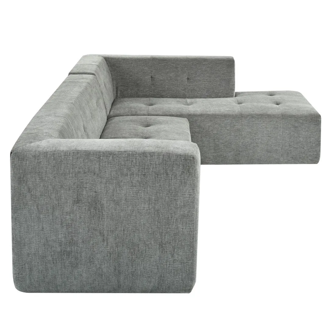 112.2*74" Modular Living Room Sofa Set, Modern Minimalist Upholstered Sofa Bed, 2 Piece Combination, L-Shaped, Light Gray