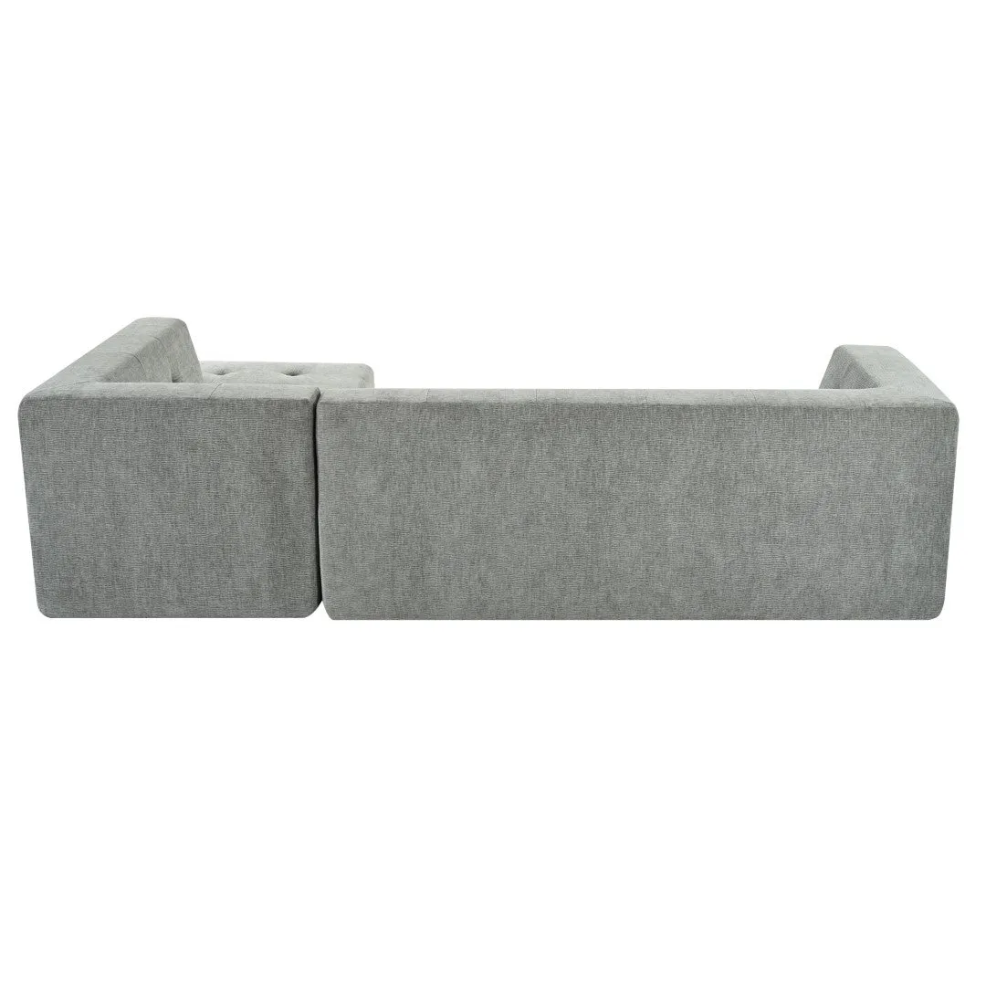 112.2*74" Modular Living Room Sofa Set, Modern Minimalist Upholstered Sofa Bed, 2 Piece Combination, L-Shaped, Light Gray