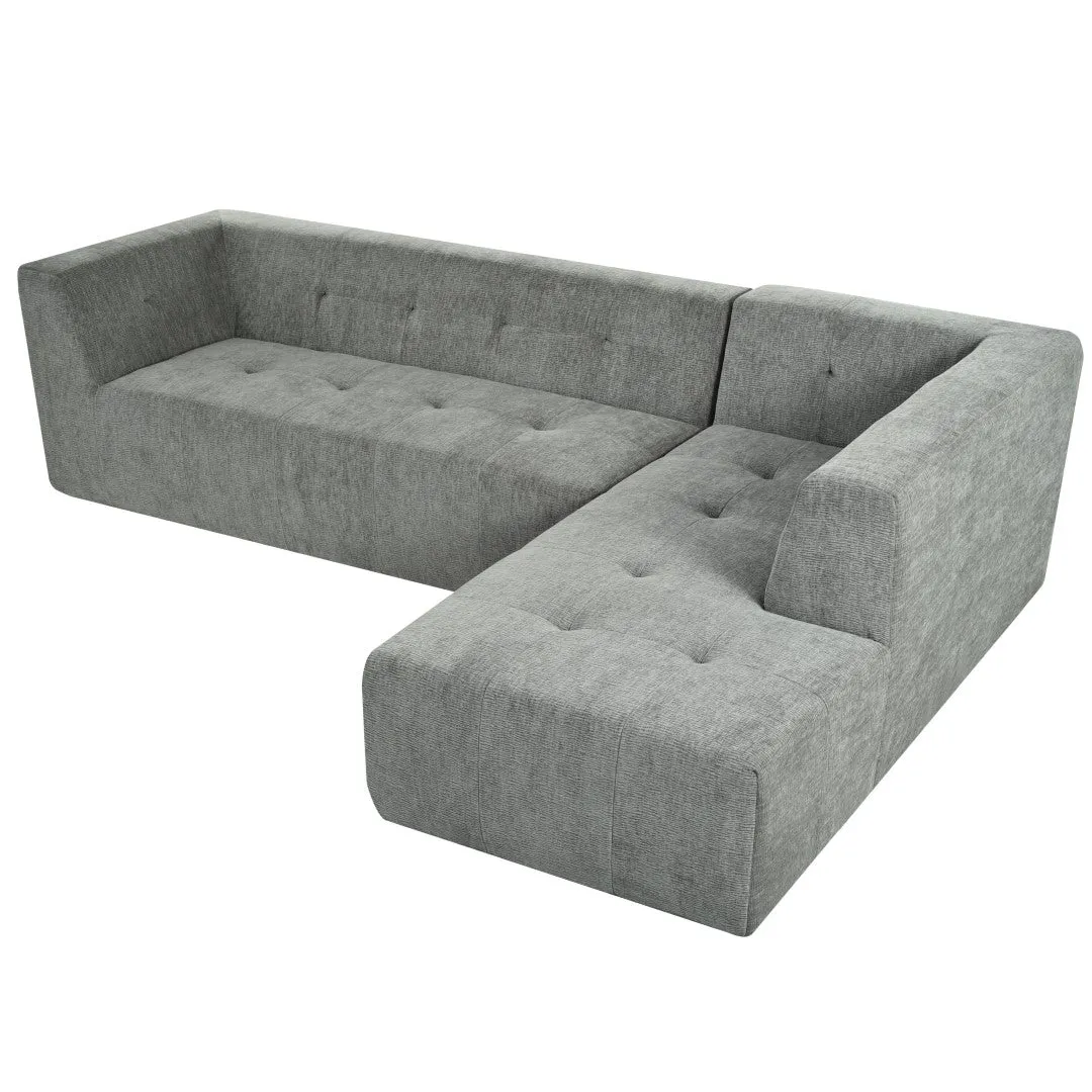 112.2*74" Modular Living Room Sofa Set, Modern Minimalist Upholstered Sofa Bed, 2 Piece Combination, L-Shaped, Light Gray