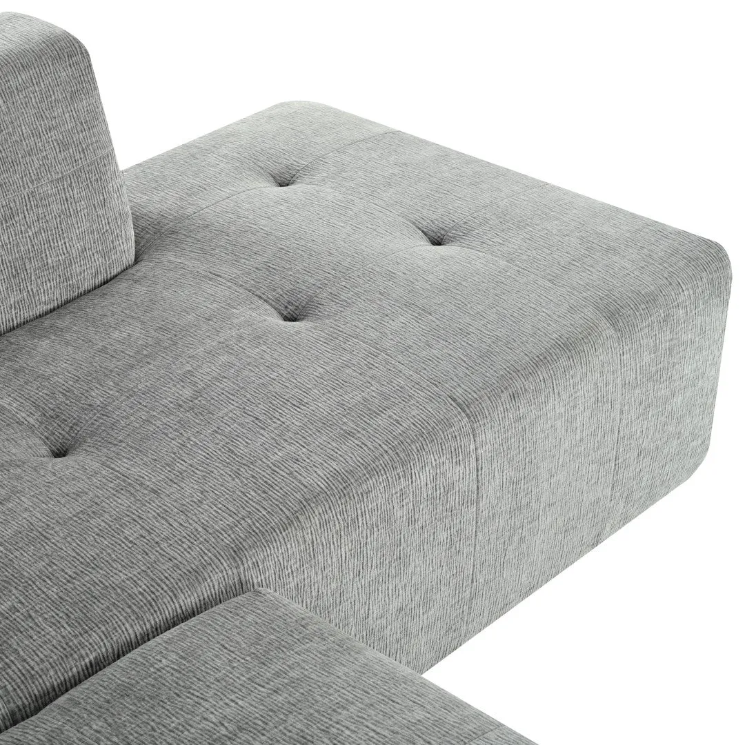 112.2*74" Modular Living Room Sofa Set, Modern Minimalist Upholstered Sofa Bed, 2 Piece Combination, L-Shaped, Light Gray