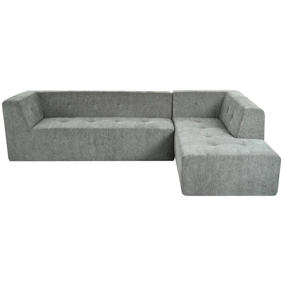 112.2*74" Modular Living Room Sofa Set, Modern Minimalist Upholstered Sofa Bed, 2 Piece Combination, L-Shaped, Light Gray