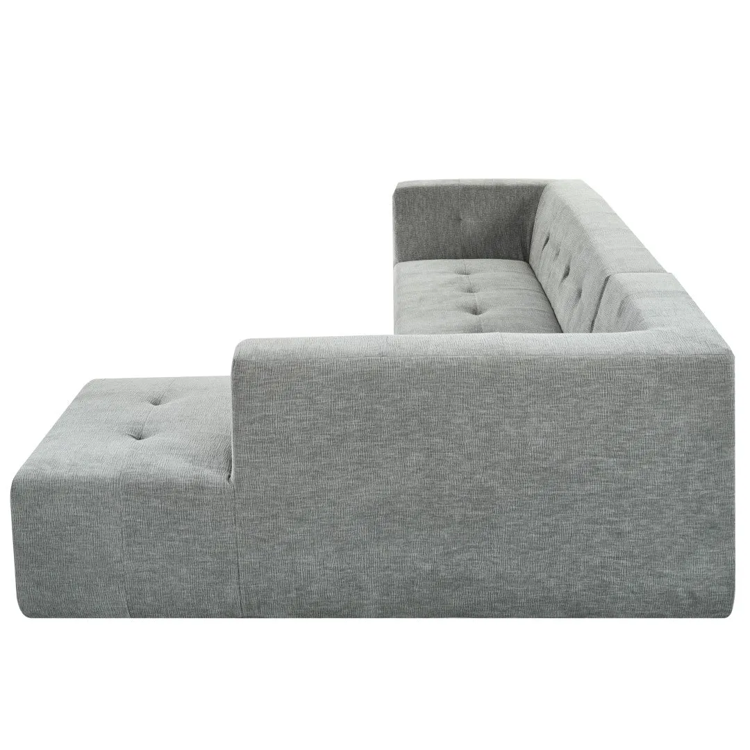 112.2*74" Modular Living Room Sofa Set, Modern Minimalist Upholstered Sofa Bed, 2 Piece Combination, L-Shaped, Light Gray
