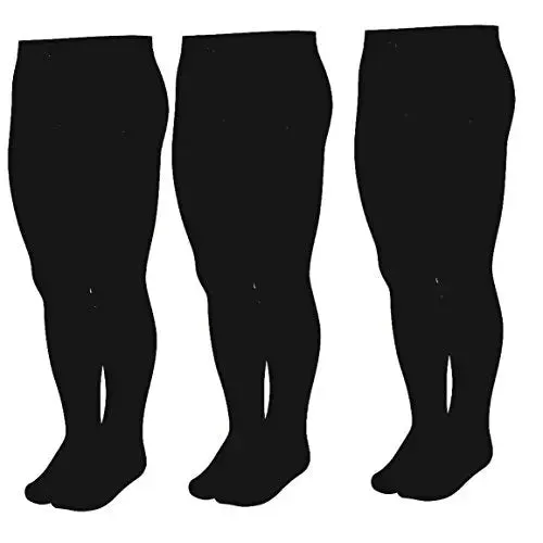 3 Pairs Babies Girls Knitted Plain Tights Cotton Rich Age 1-12 Years Select Colours