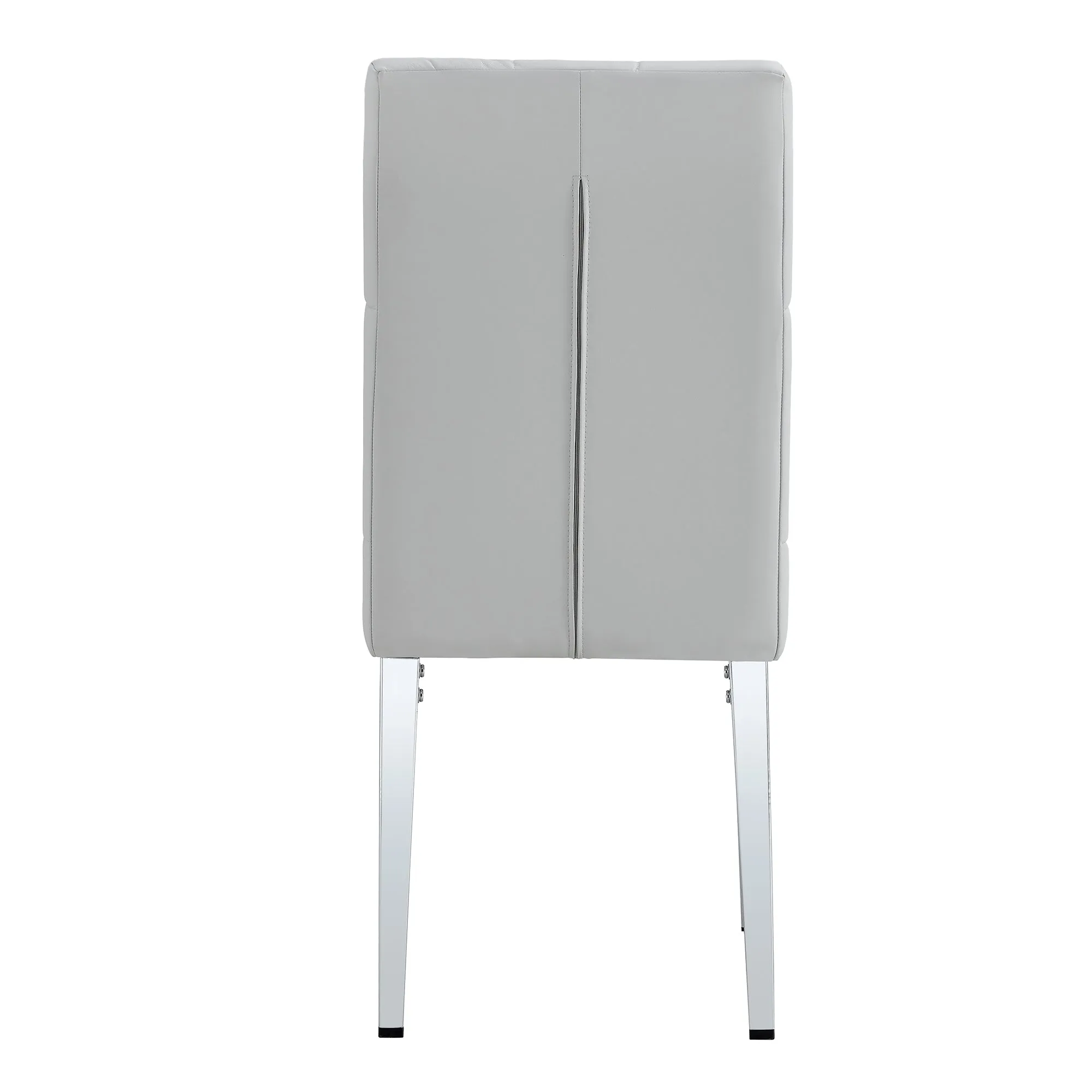4-Piece Dining Chairs, Light Gray with Checkered Buckle Design. Modern & Classic Touch, Ideal for Kitchens, Conference Rooms.