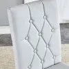 4-Piece Dining Chairs, Light Gray with Checkered Buckle Design. Modern & Classic Touch, Ideal for Kitchens, Conference Rooms.