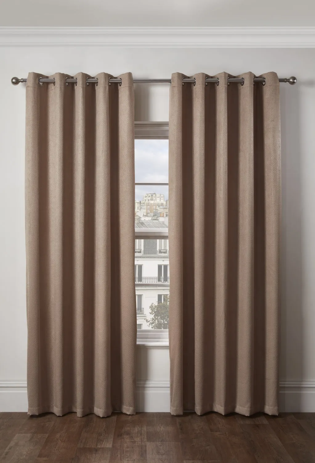 Ambiance Embossed Thermal Curtain - Taupe