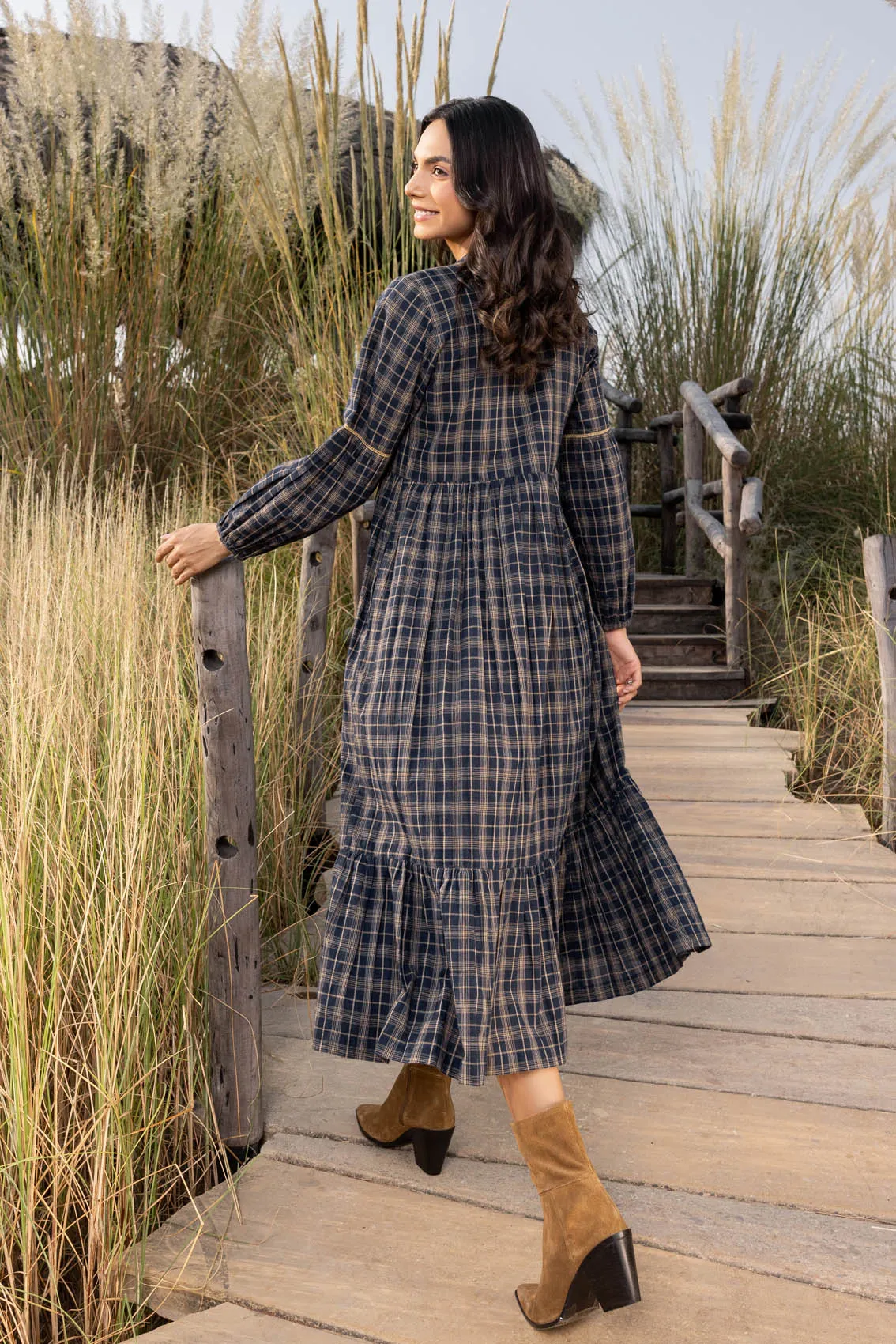 Blue Checked Dress