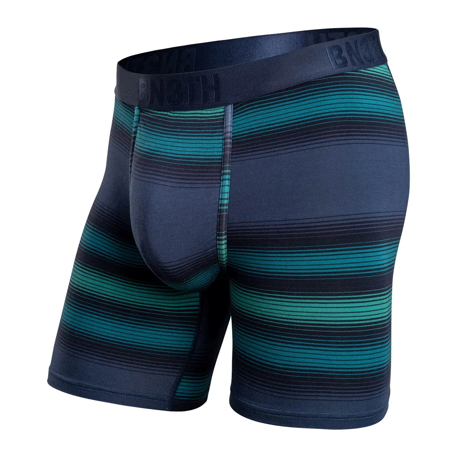 BN3TH Men's Classic Boxer Brief Print Rhythm Stripe-Navy