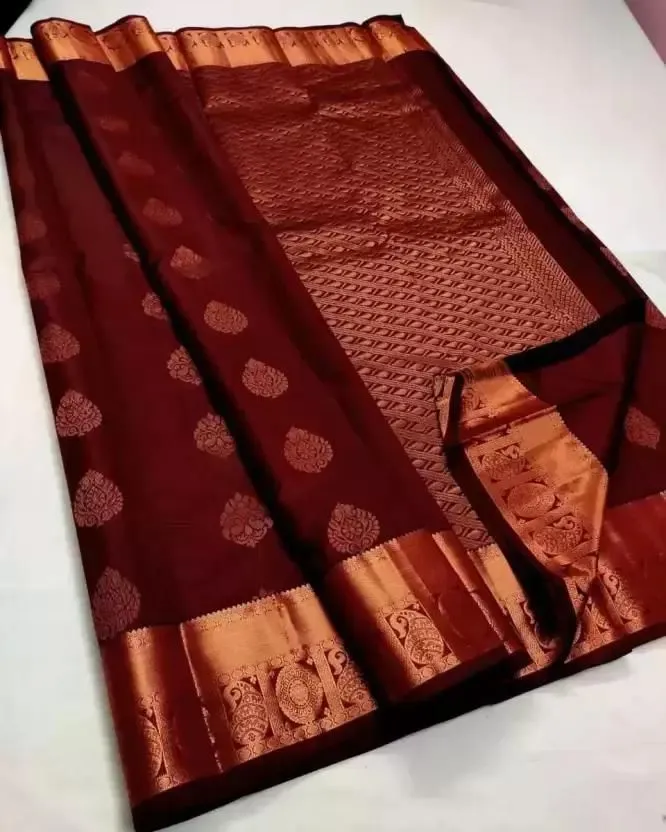 Bucolic Wine Soft Silk Saree With Radiant Blouse Piece