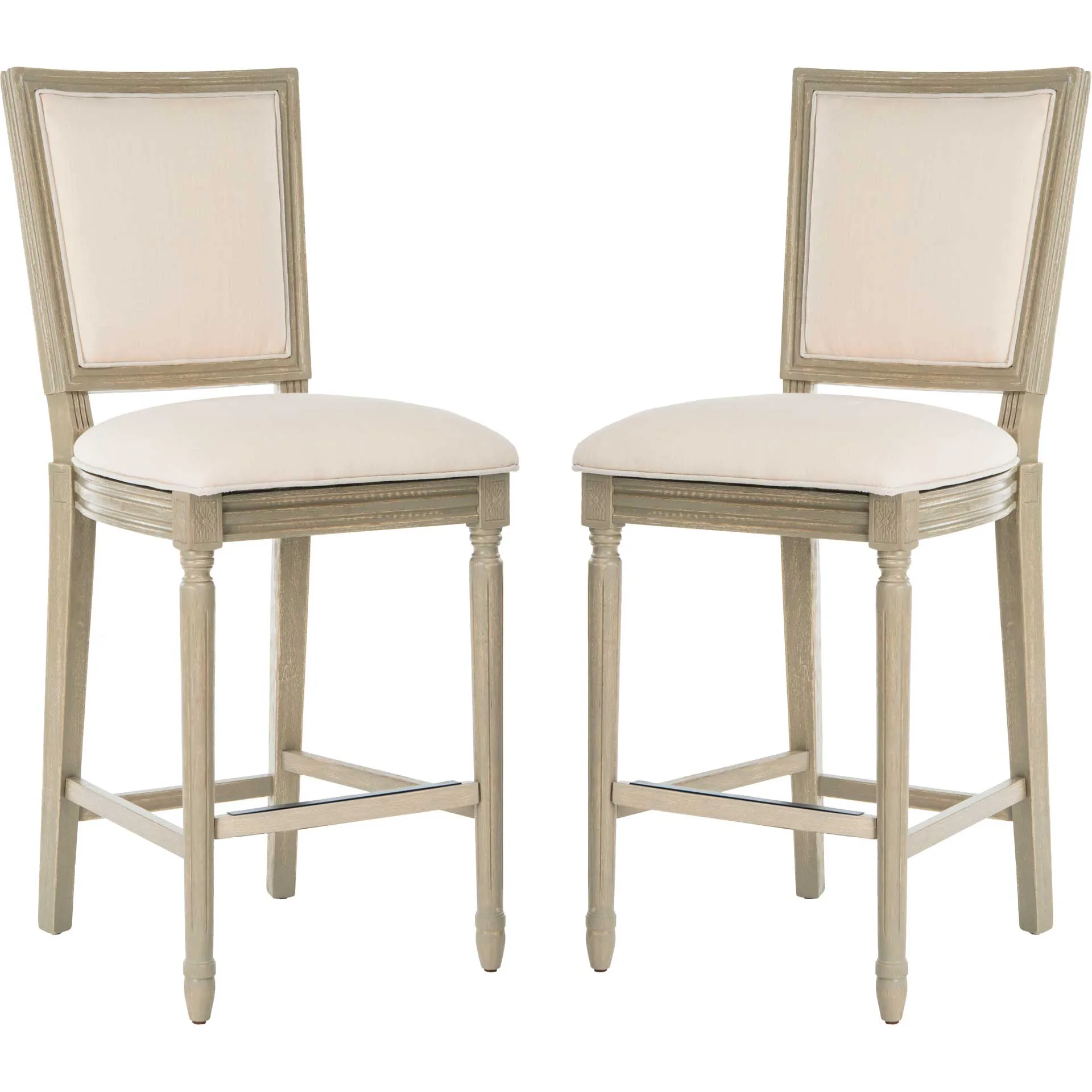 Burst Rectangle Bar Stool Light Beige/Rustic Gray (Set of 2)