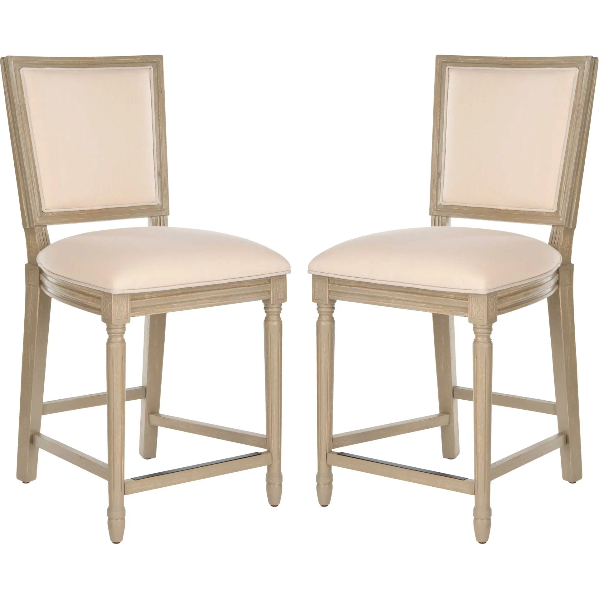 Burst Rectangle Bar Stool Light Beige/Rustic Gray (Set of 2)