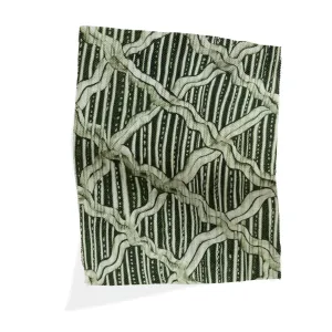 Carved Ogee Fabric in Forest Green