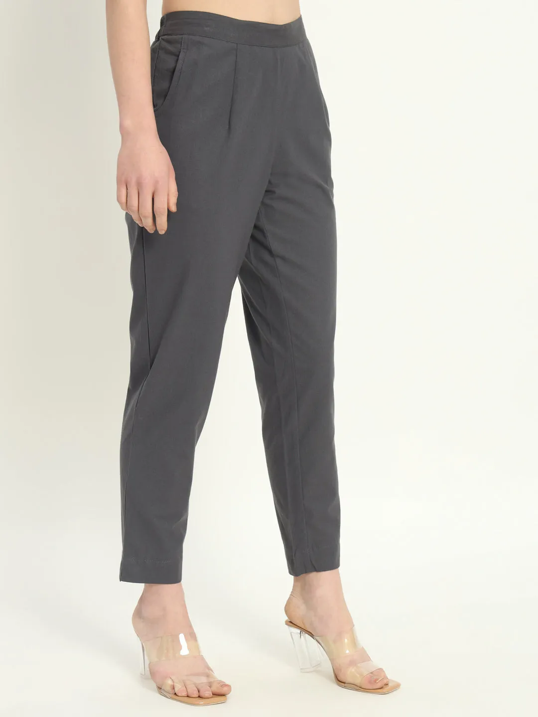 CEMENT GREY COTTON PANTS