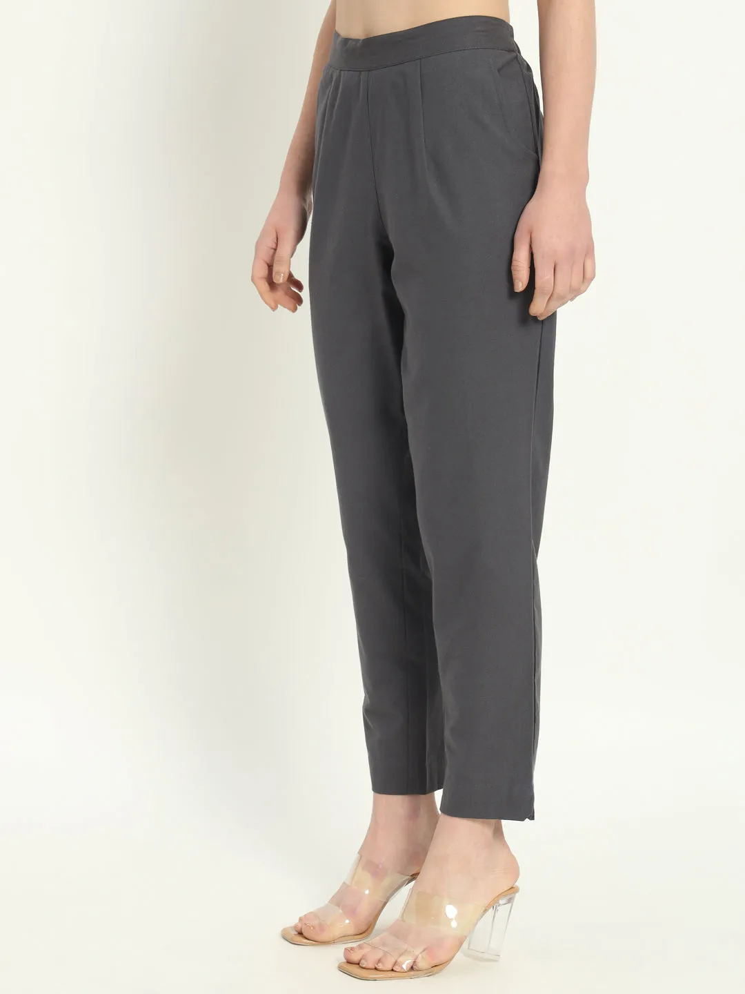 CEMENT GREY COTTON PANTS