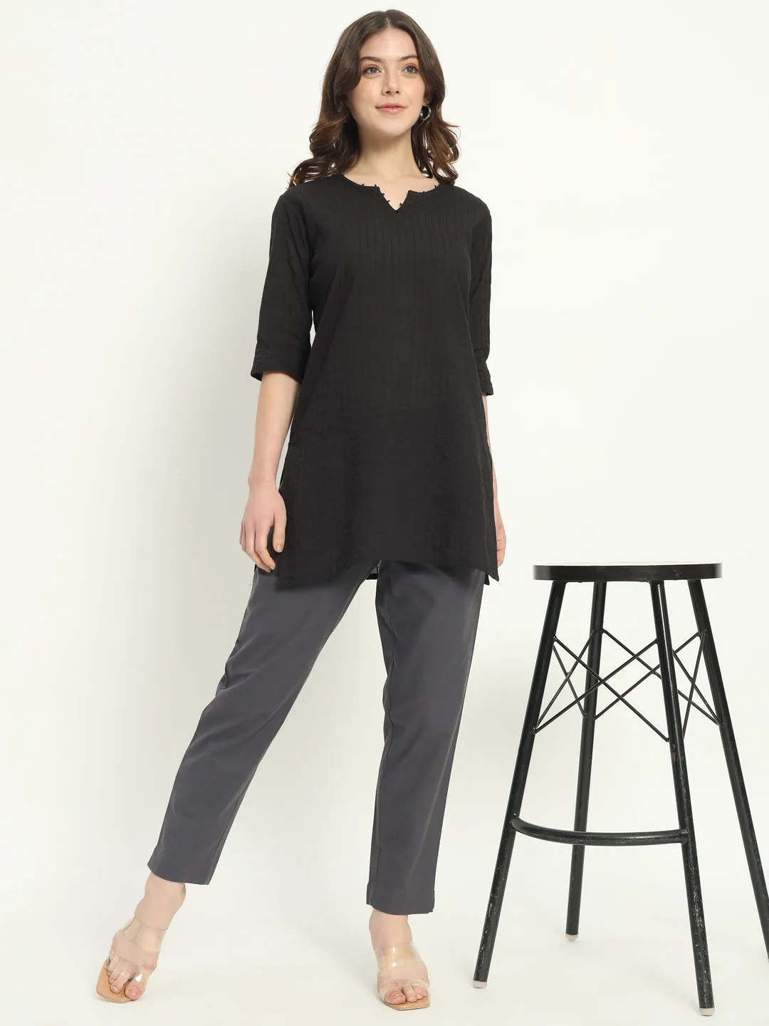 CEMENT GREY COTTON PANTS
