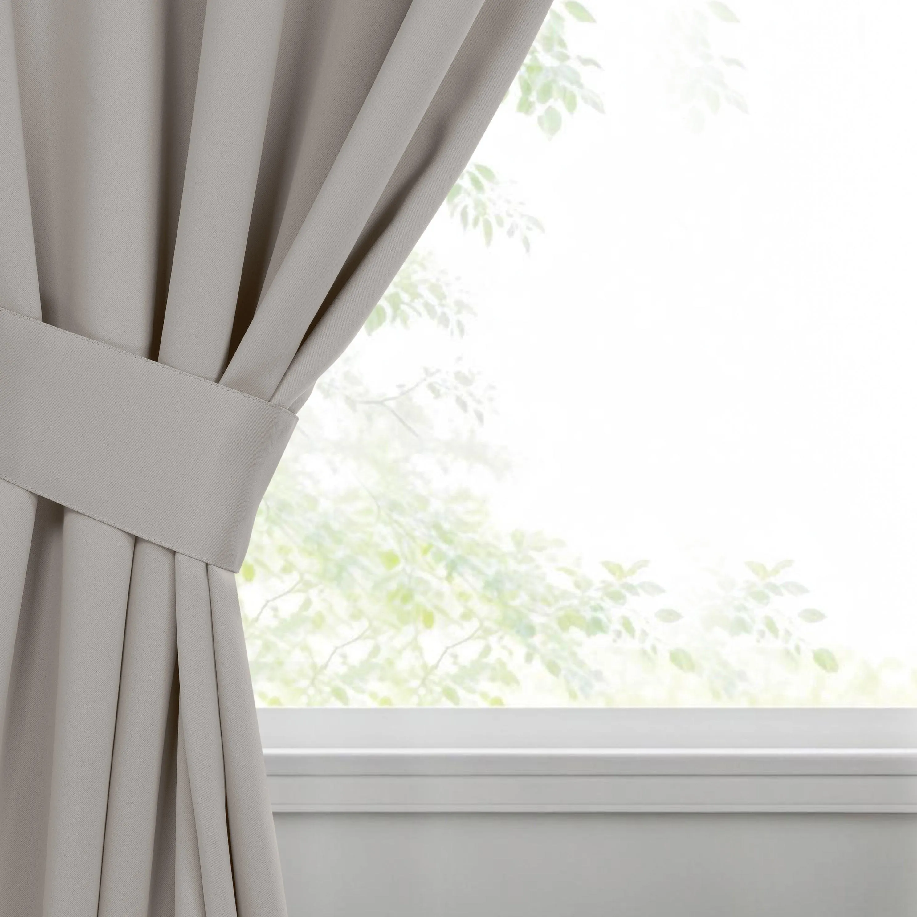 Classic Modern Solid Room Darkening Blackout Curtain Panels, Set of 2