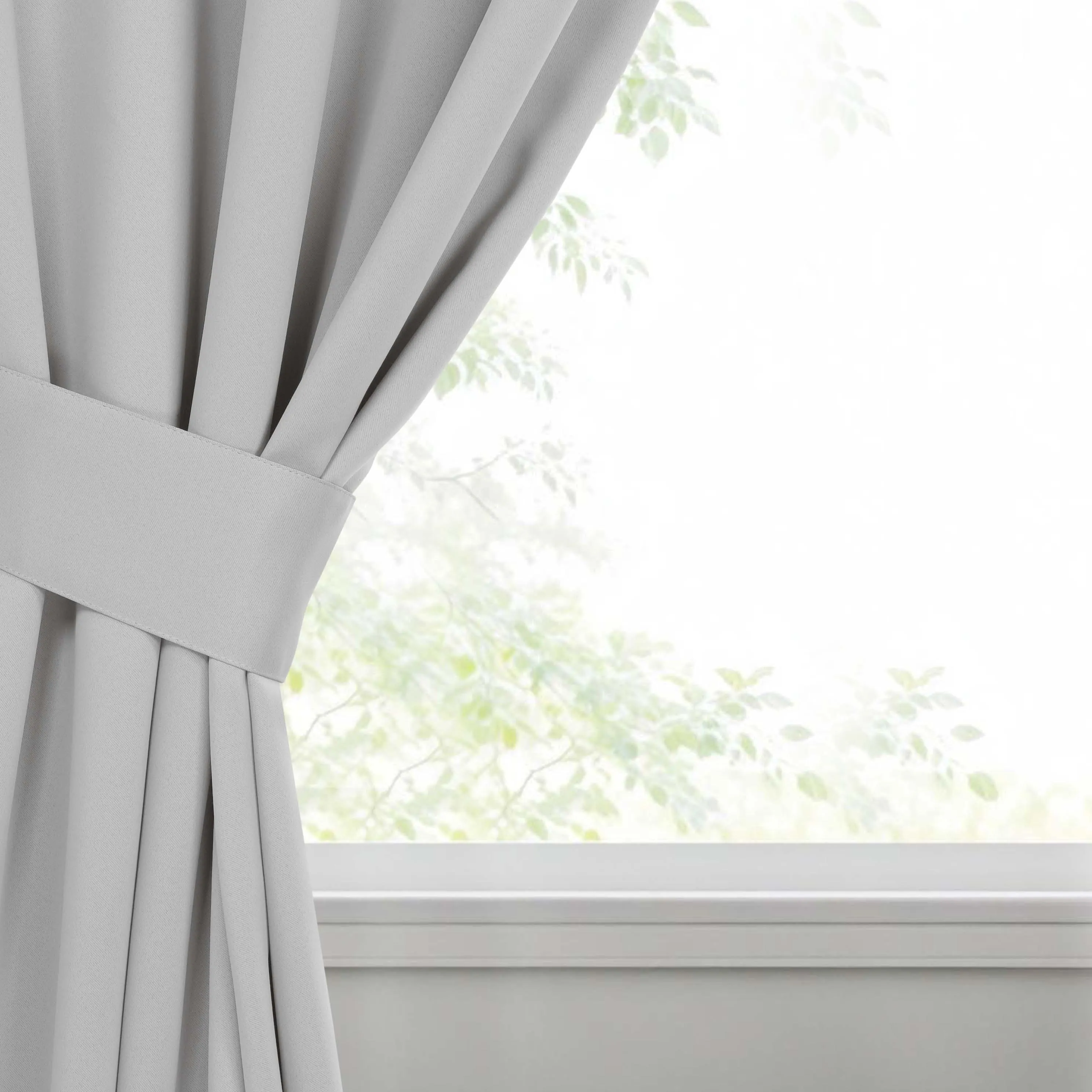 Classic Modern Solid Room Darkening Blackout Curtain Panels, Set of 2
