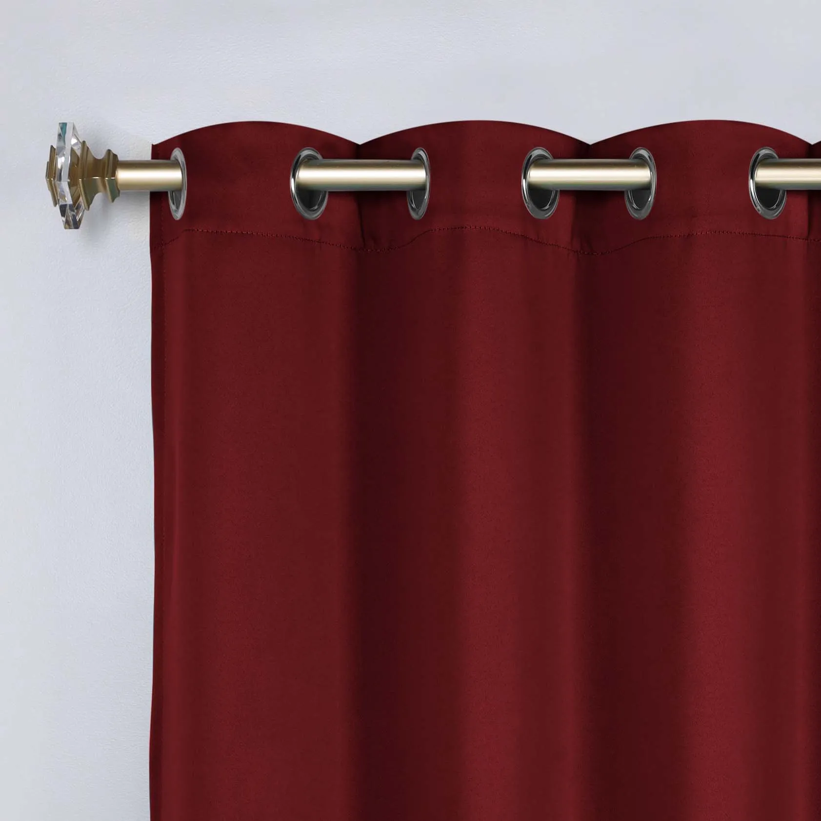 Classic Modern Solid Room Darkening Blackout Curtain Panels, Set of 2