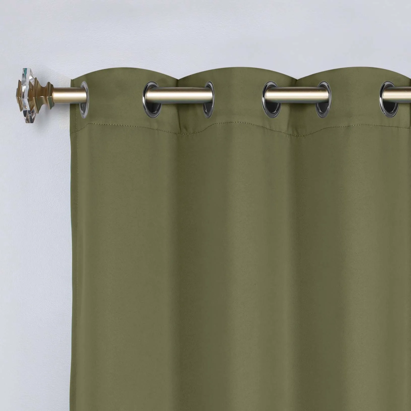 Classic Modern Solid Room Darkening Blackout Curtain Panels, Set of 2