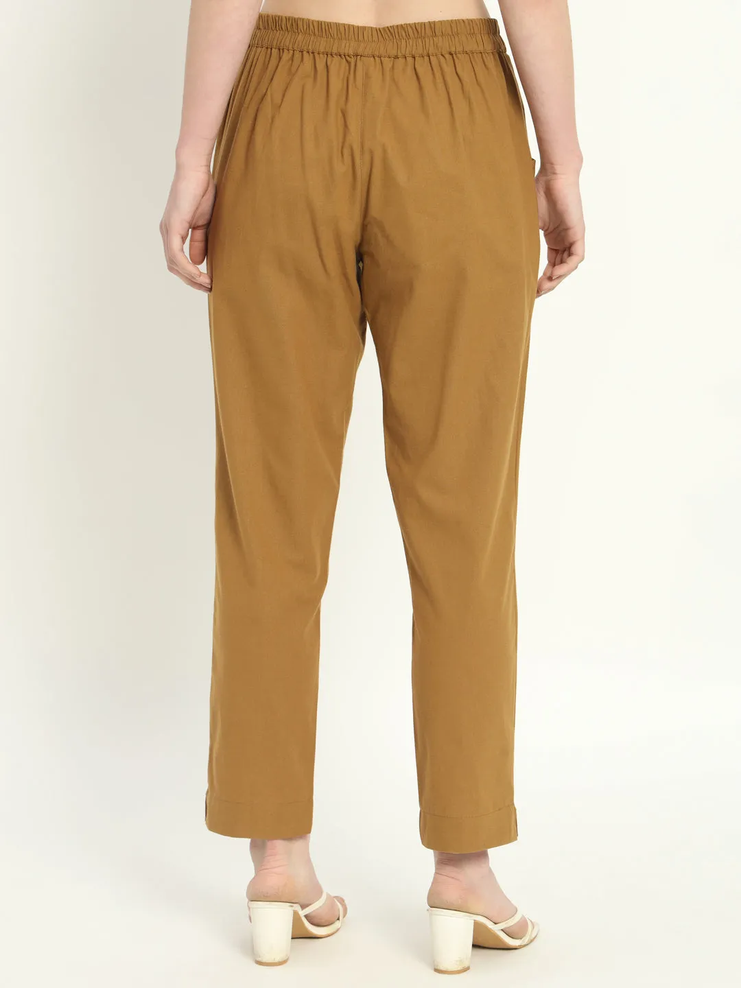 COFFEE BROWN COTTON PANTS