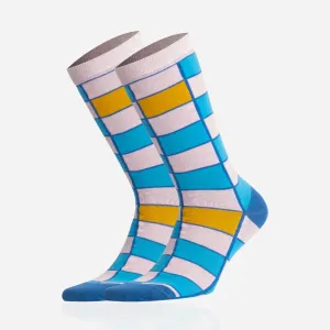 Cotton, Colourful, Pink, Checked Socks