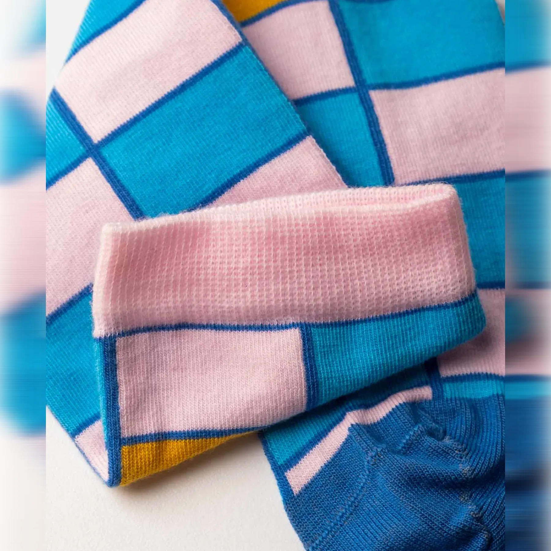 Cotton, Colourful, Pink, Checked Socks