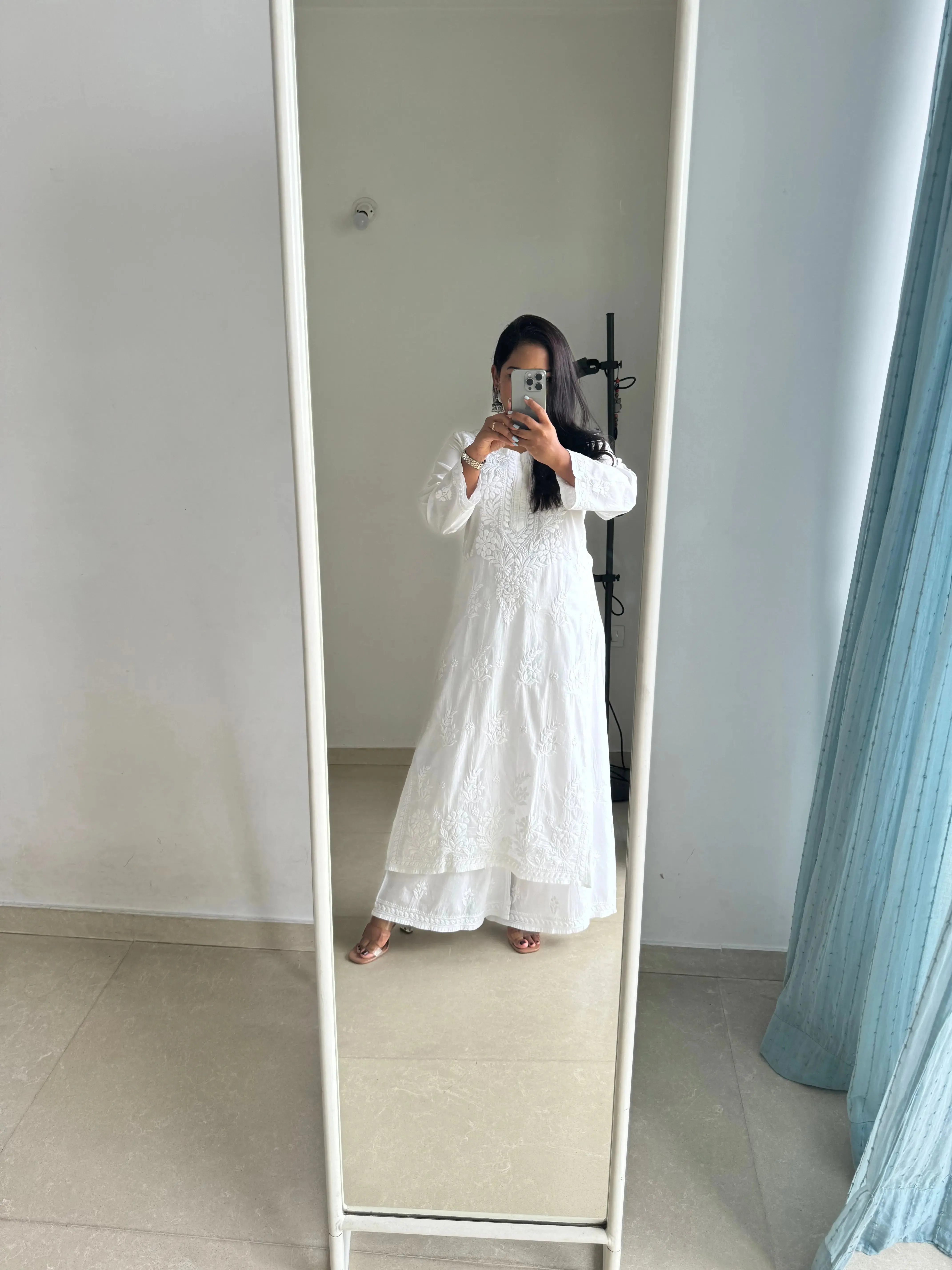 Cotton Plazzo Set - White