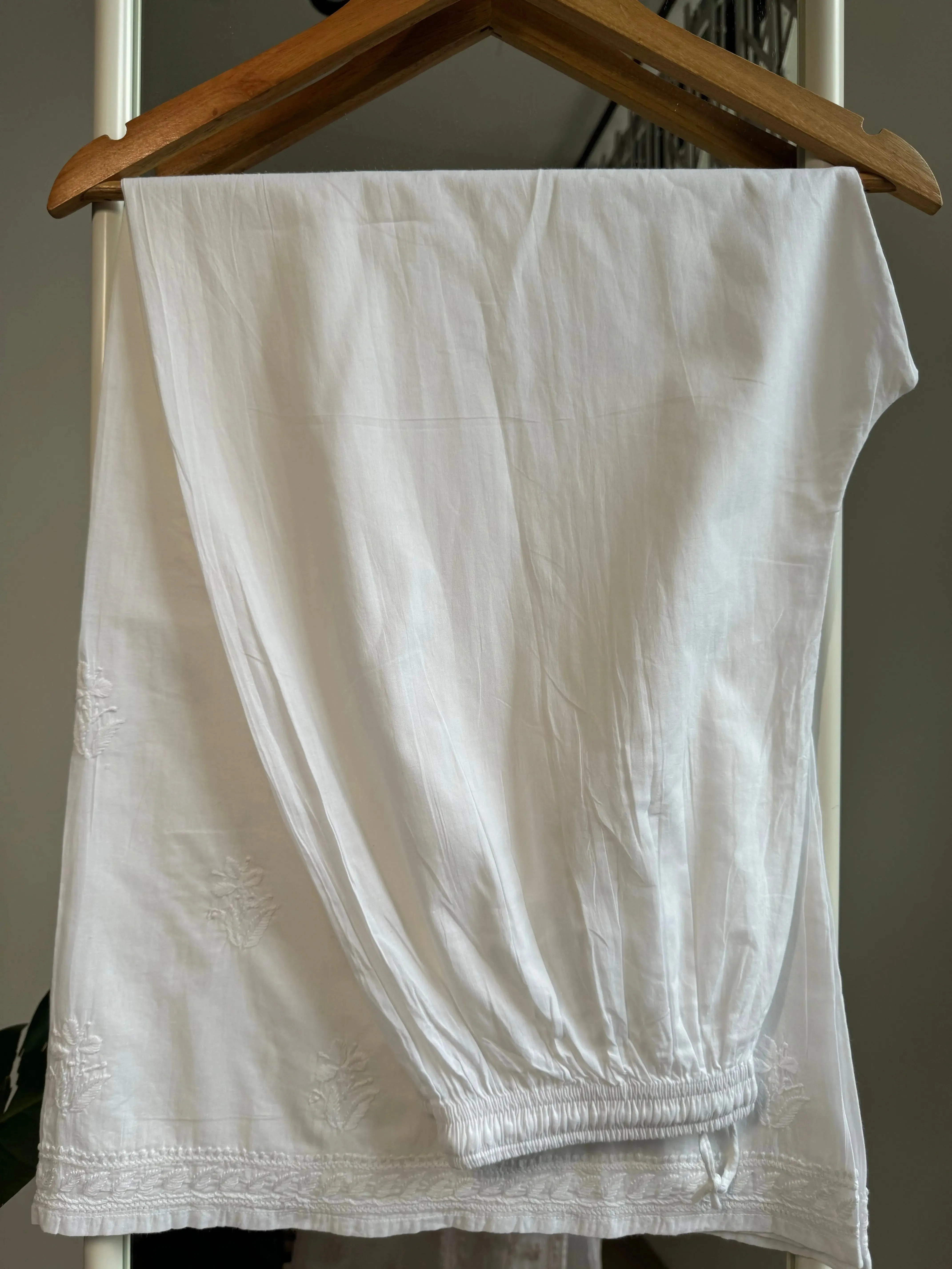 Cotton Plazzo Set - White