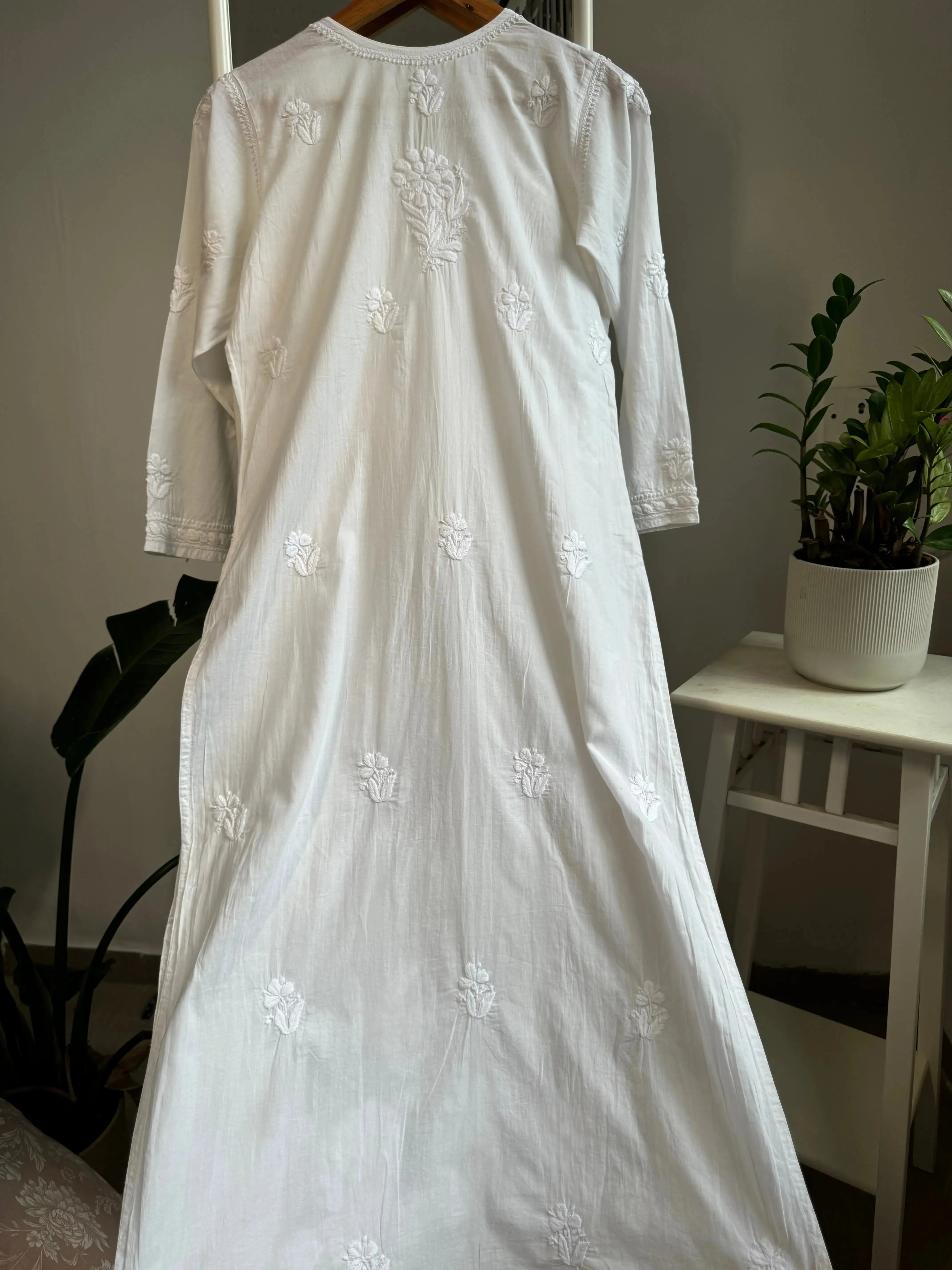 Cotton Plazzo Set - White
