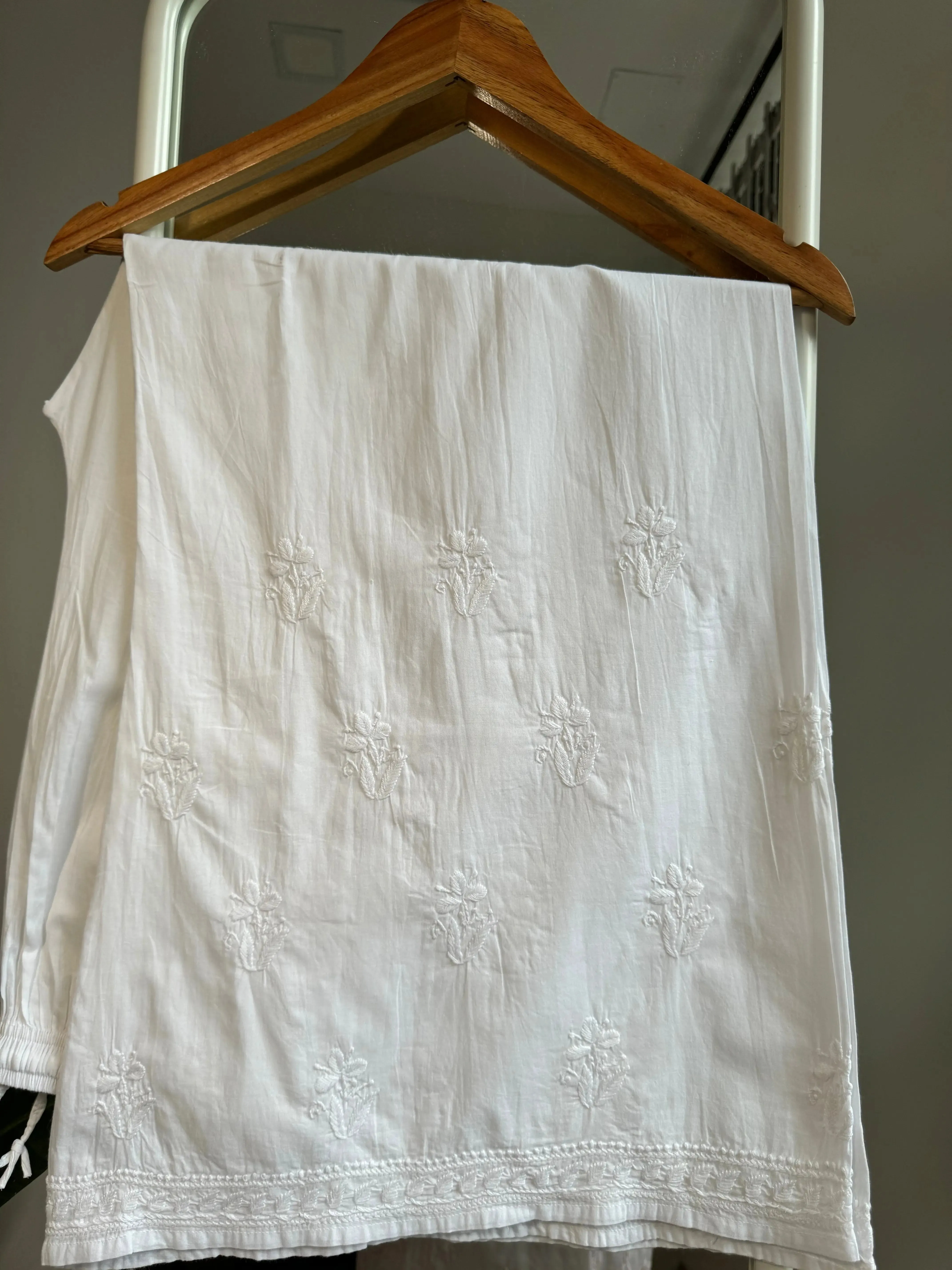 Cotton Plazzo Set - White