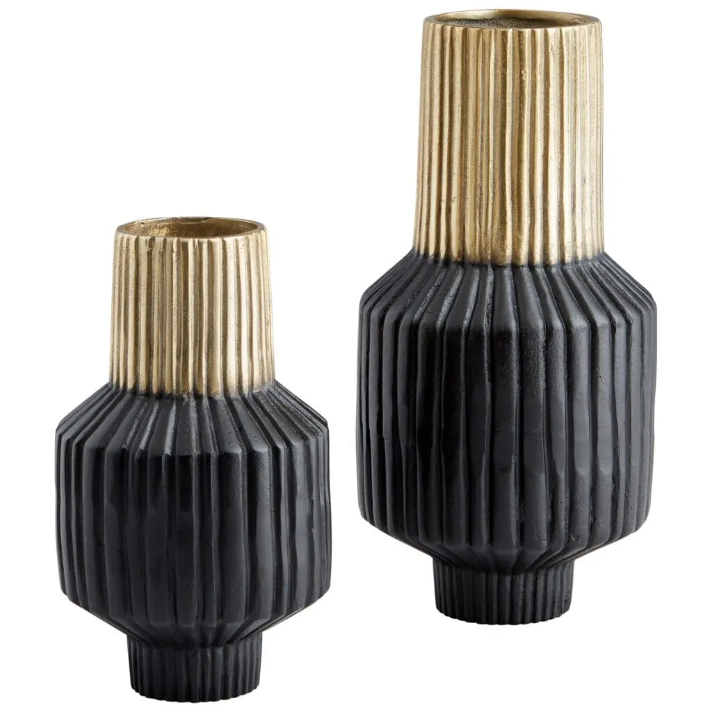 Cyan Design 10625 Allumage Vase - Matt Black And Gold - Medium