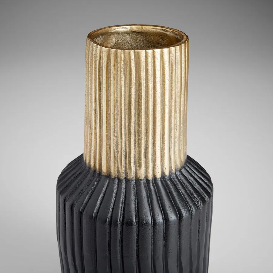Cyan Design 10625 Allumage Vase - Matt Black And Gold - Medium