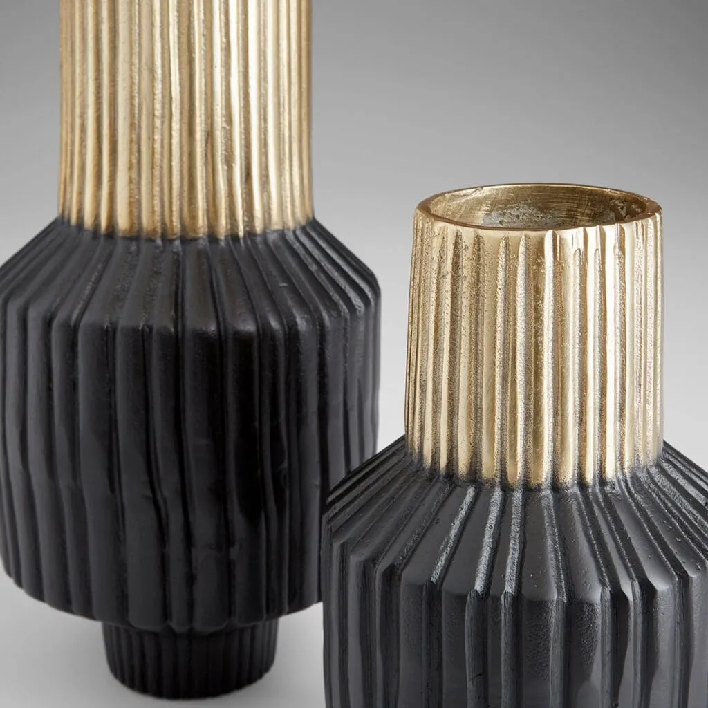 Cyan Design 10625 Allumage Vase - Matt Black And Gold - Medium