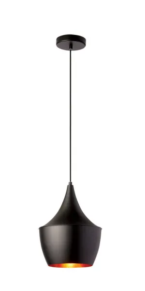 Dainolite 1 Light Pendant Matte Black Gold 9"L x 9"W x 12"H