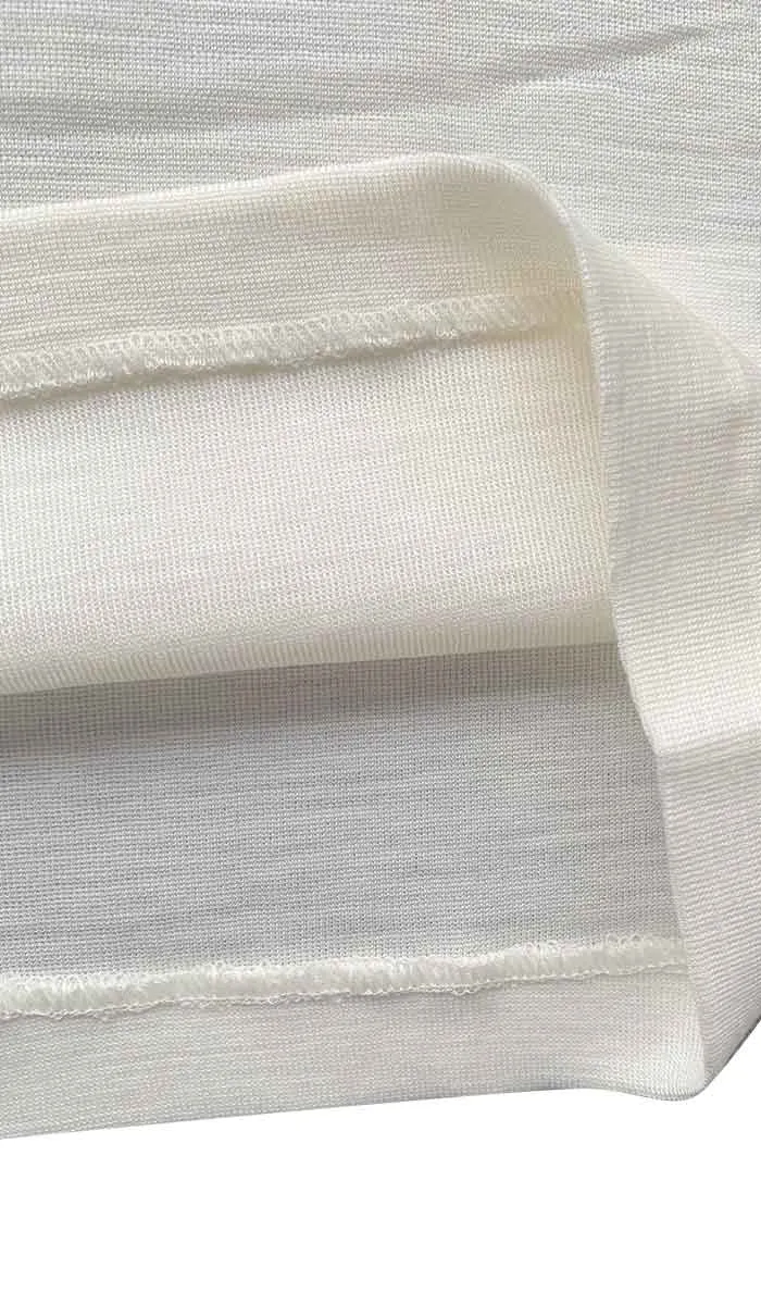 Emmebivi 85% Wool 15% Silk Singlet with Lace Trim in Ivory 93062