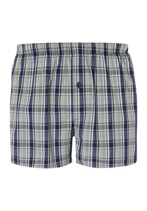 Fancy Woven Cotton Boxer  | Green Check 74013-2873