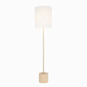 Flemington Timber and White Modern Floor Lamp