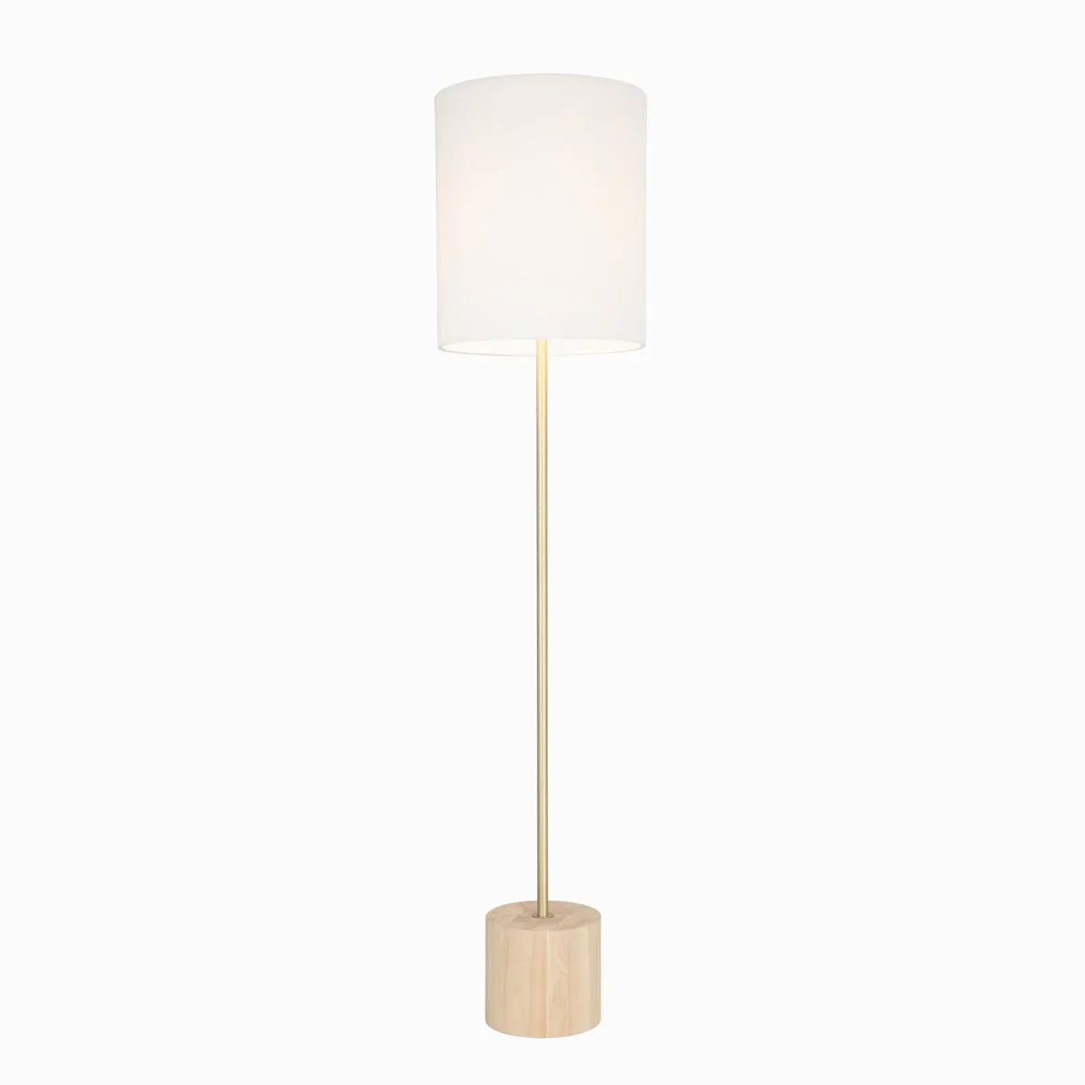 Flemington Timber and White Modern Floor Lamp
