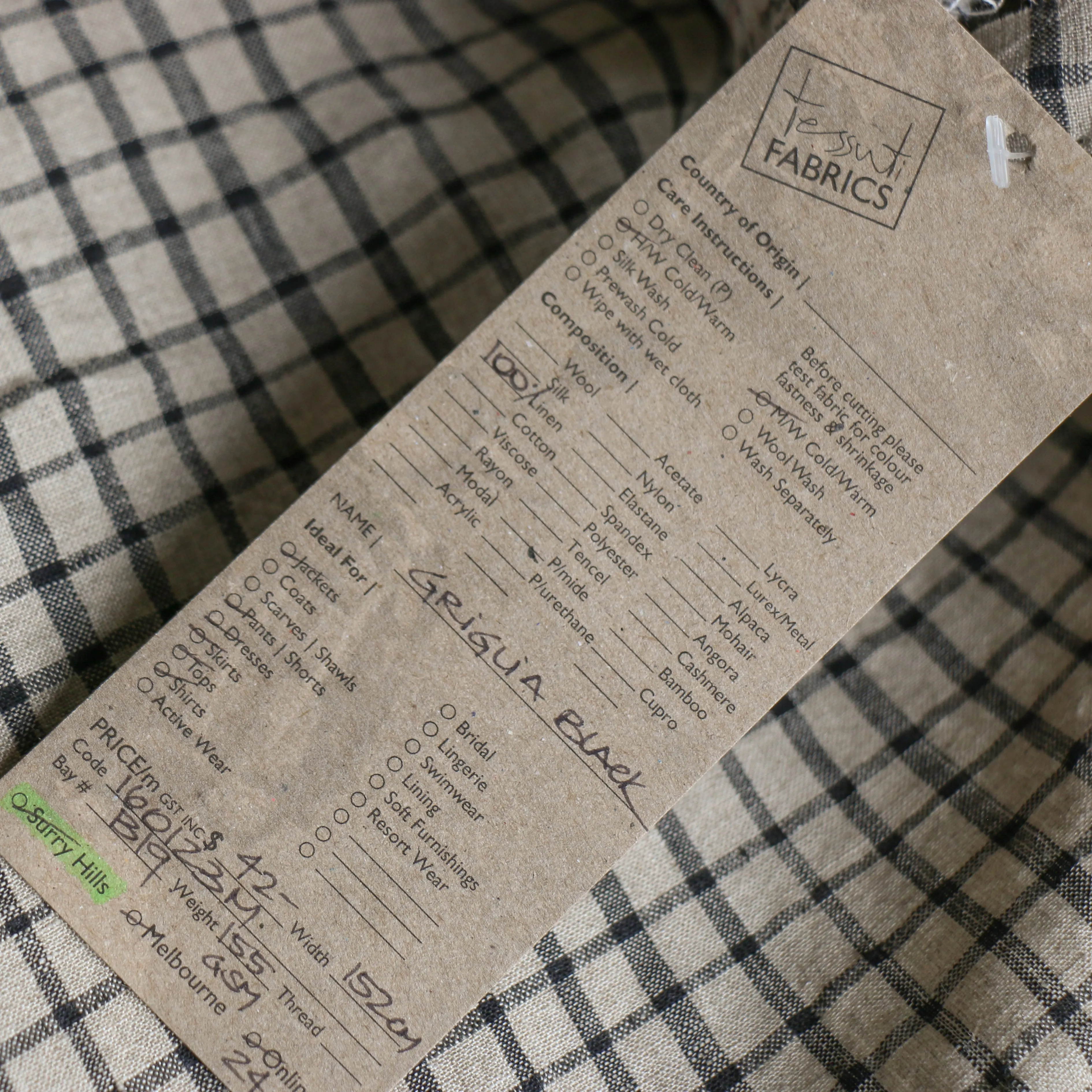 Griglia Black Check Linen