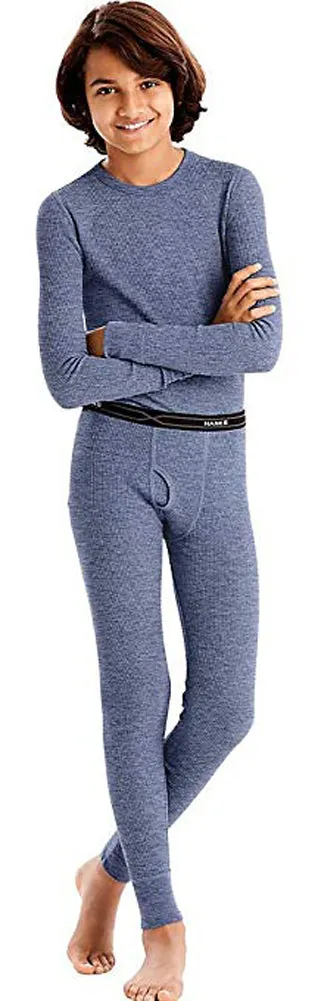 Hanes Boy's X-Temp Ultimate Thermal Underwear Preshrunk Sets Solid or Printed