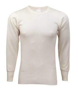 Indera Men’s Cotton Expedition Weight Thermal Shirt (model 890LS) - Natural