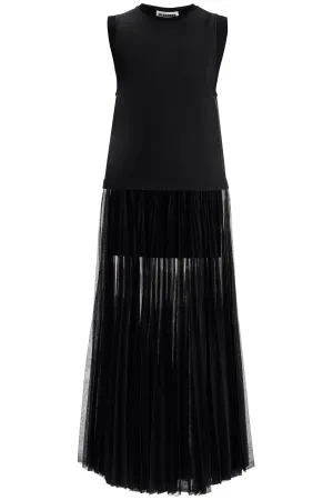 JIL SANDER layered dress with pleated skirt
