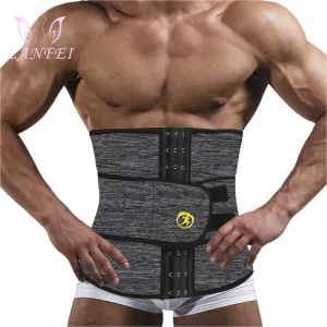 LANFEI Mens Thermo Neoprene Body Shaper Waist Trainer Belt Slimming Corset Waist Support Sweat Cinchers Underwear Modeling Strap