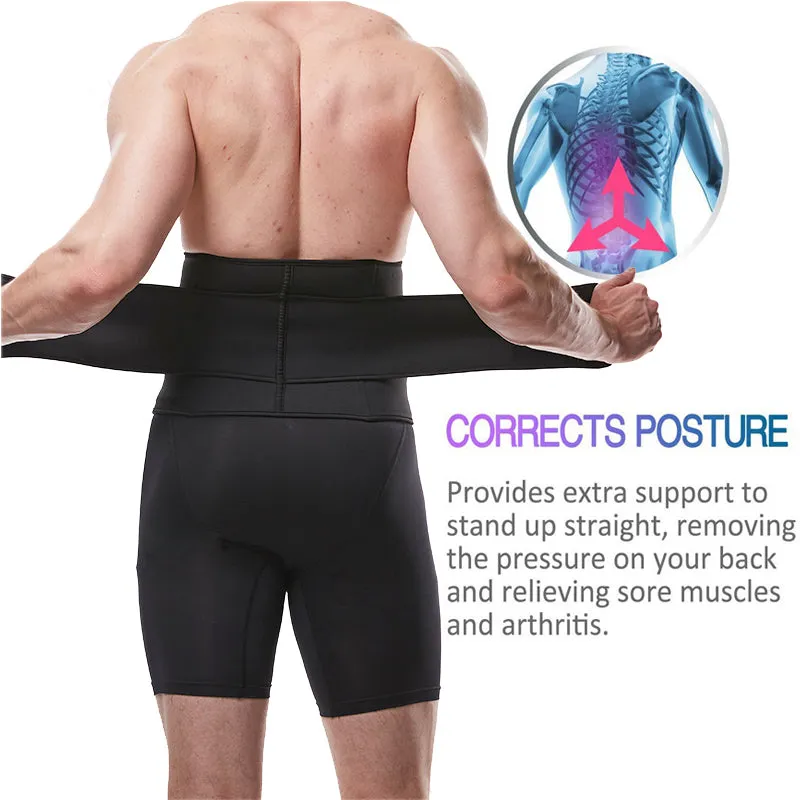 LANFEI Mens Thermo Neoprene Body Shaper Waist Trainer Belt Slimming Corset Waist Support Sweat Cinchers Underwear Modeling Strap