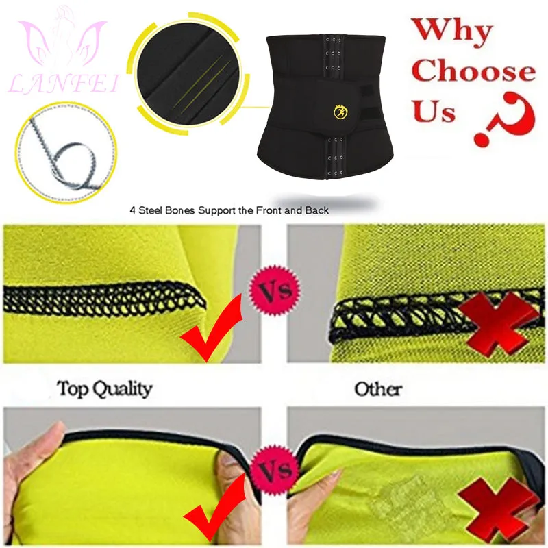 LANFEI Mens Thermo Neoprene Body Shaper Waist Trainer Belt Slimming Corset Waist Support Sweat Cinchers Underwear Modeling Strap