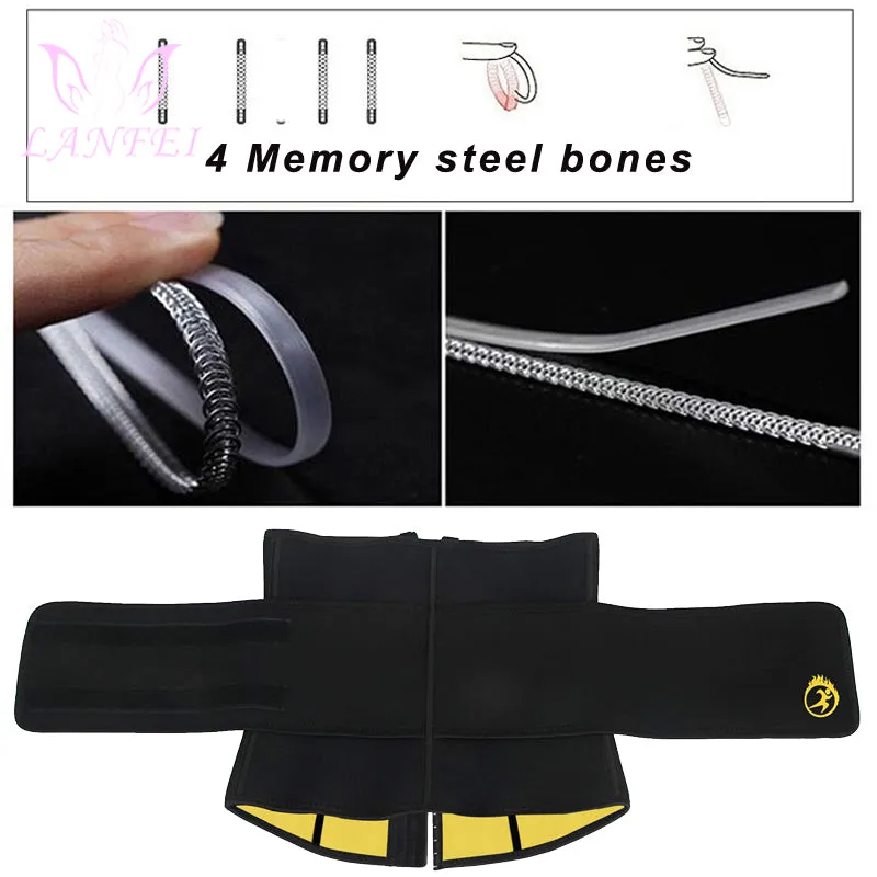 LANFEI Mens Thermo Neoprene Body Shaper Waist Trainer Belt Slimming Corset Waist Support Sweat Cinchers Underwear Modeling Strap