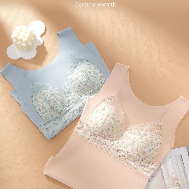 🎁Last Day 49% Off🔥2-in-1 Built-in Bra Lace Thermal Underwear