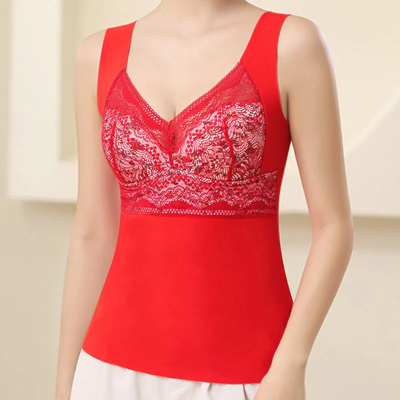 🎁Last Day 49% Off🔥2-in-1 Built-in Bra Lace Thermal Underwear