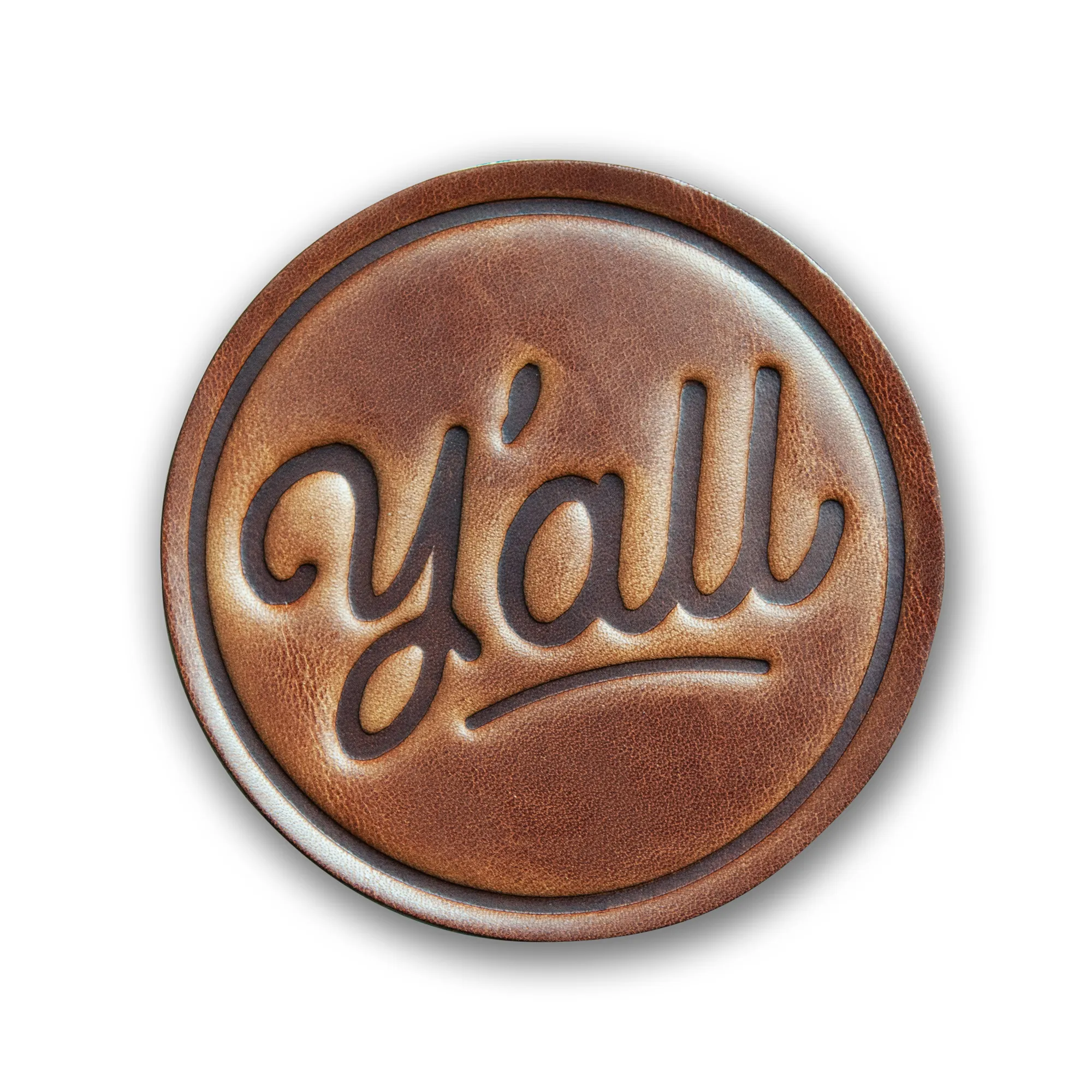 Leather Coaster - Y'all